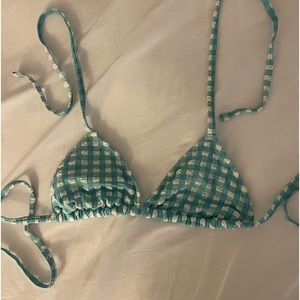 AERIE- Plaid Bikini Top Small